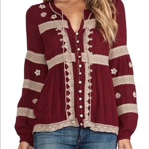 Free People | burgundy top